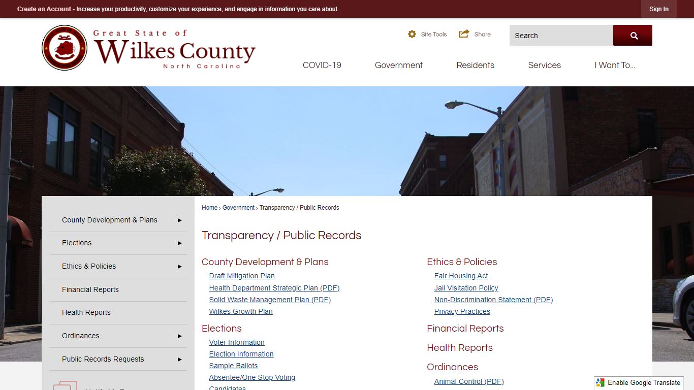 Transparency / Public Records | Wilkes County, NC