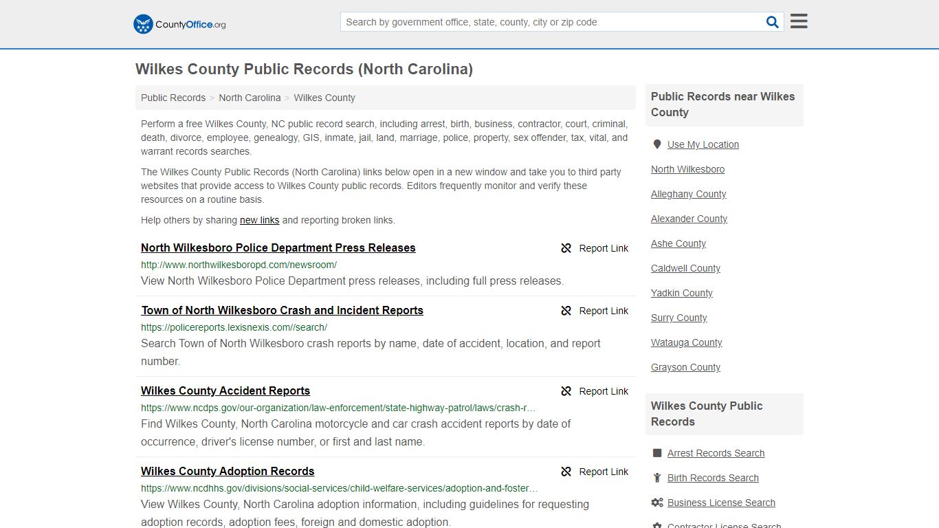 Public Records - Wilkes County, NC (Business, Criminal ...